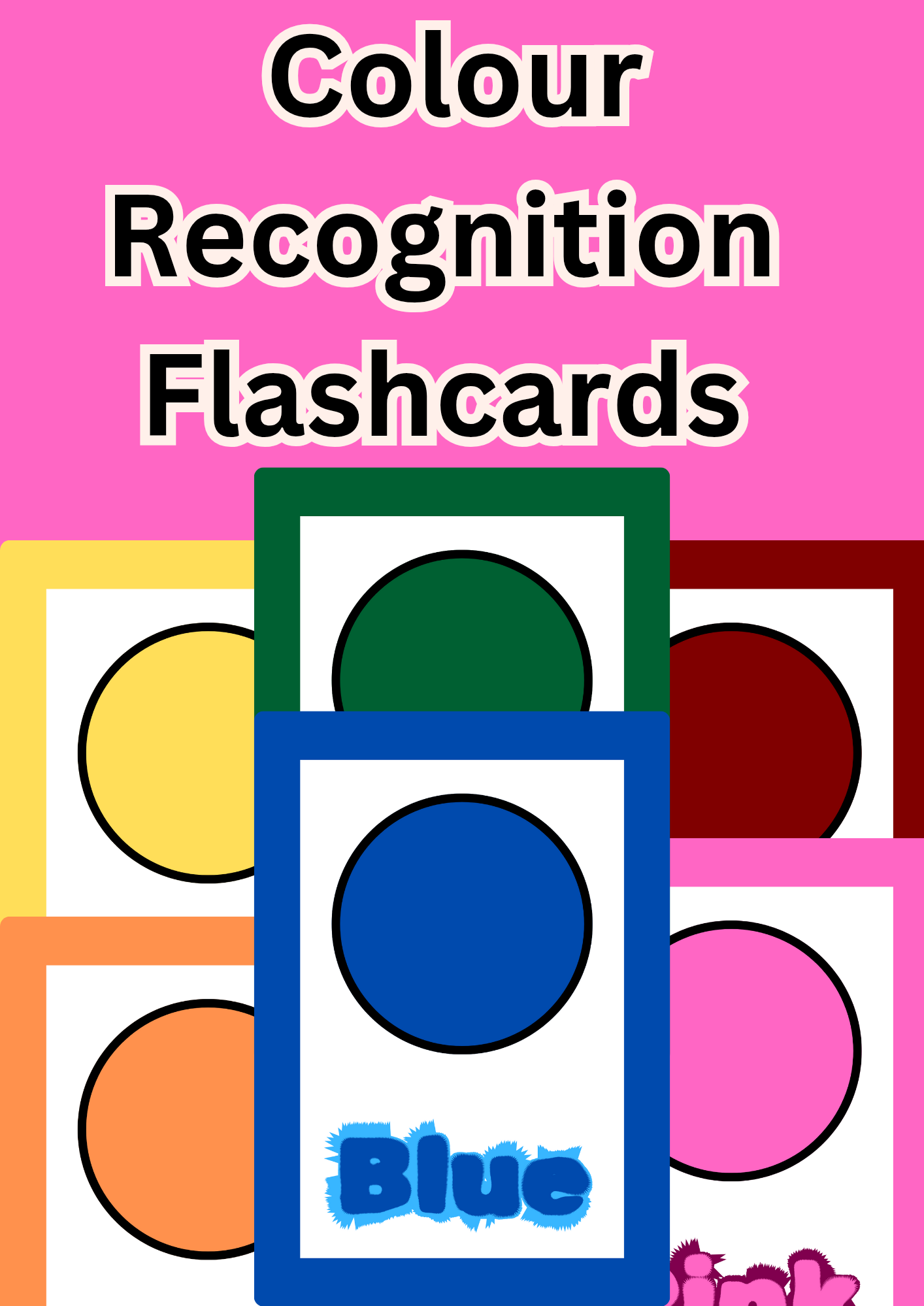 Colour Recognition Flashcards for toddlers and preschoolers. Bright and engaging printable flashcards designed for early learning, homeschooling, and classroom activities.