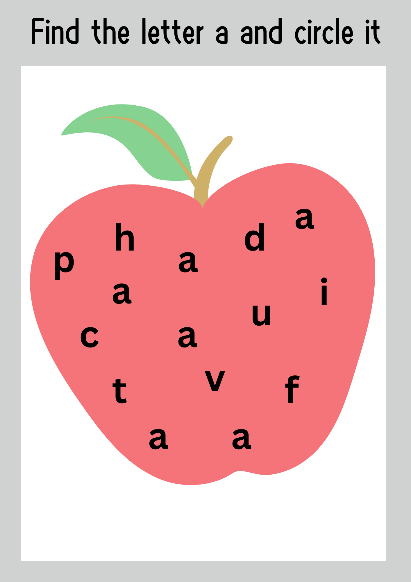 Find and Circle the Letter A | Phonics & Letter Recognition Printable for Early Learners