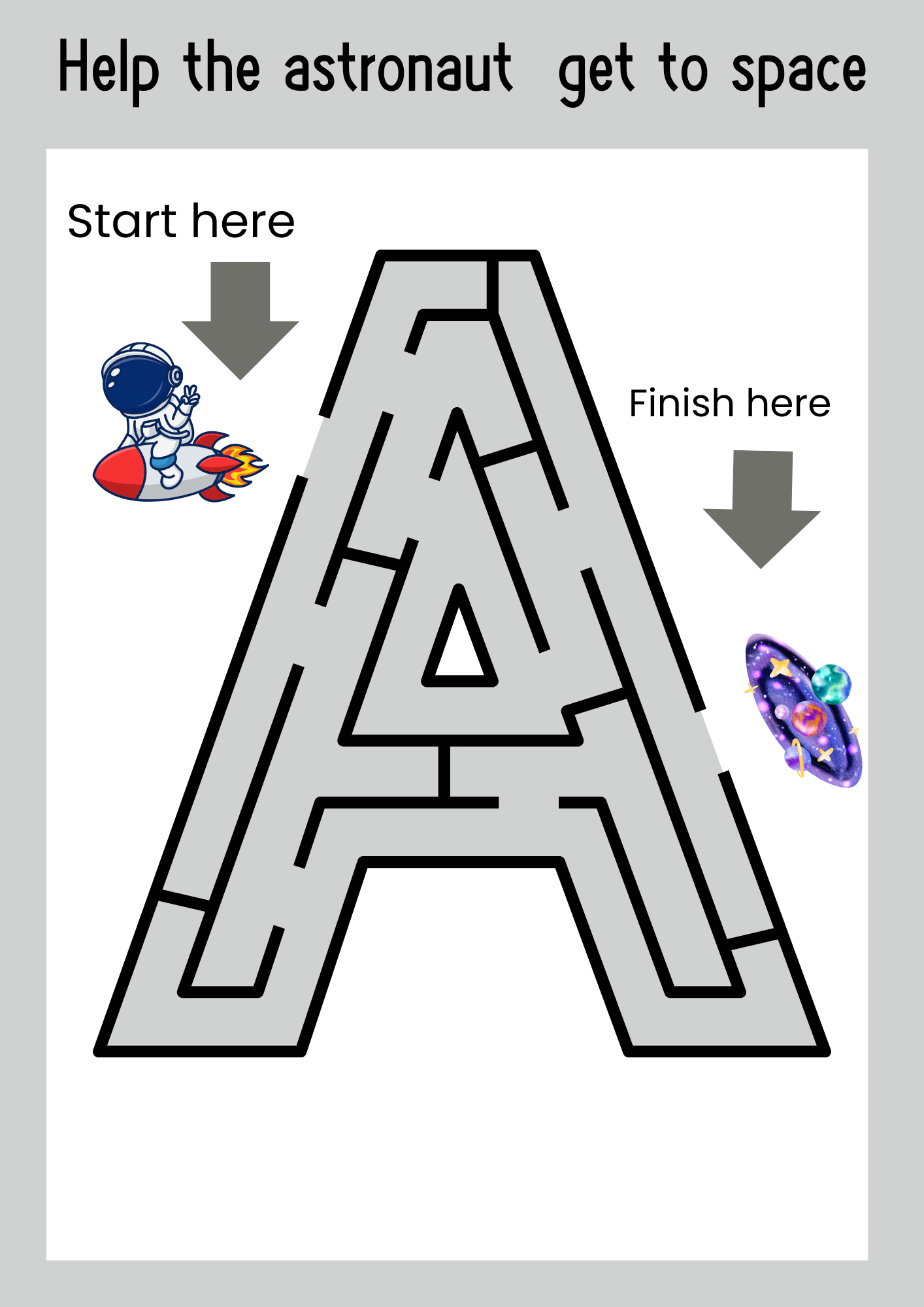 Letter A Maze Activity | Fun Alphabet Learning Worksheet for EYFS & Reception