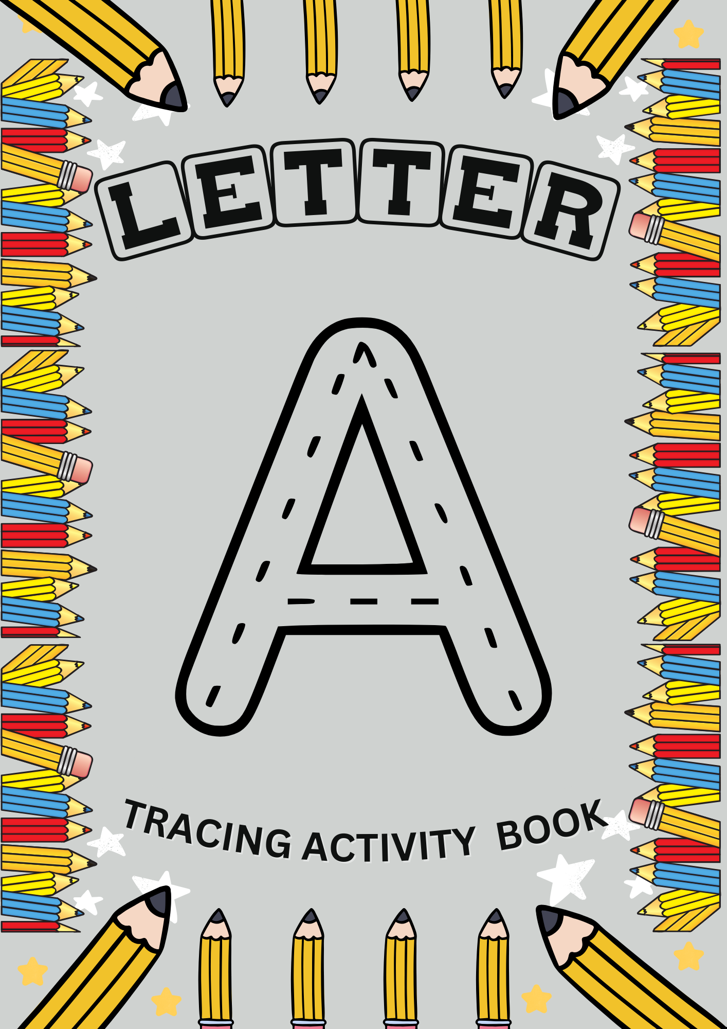 Letter A Tracing Activity Book Cover | Fun Alphabet Learning Printable for EYFS & Reception Kids