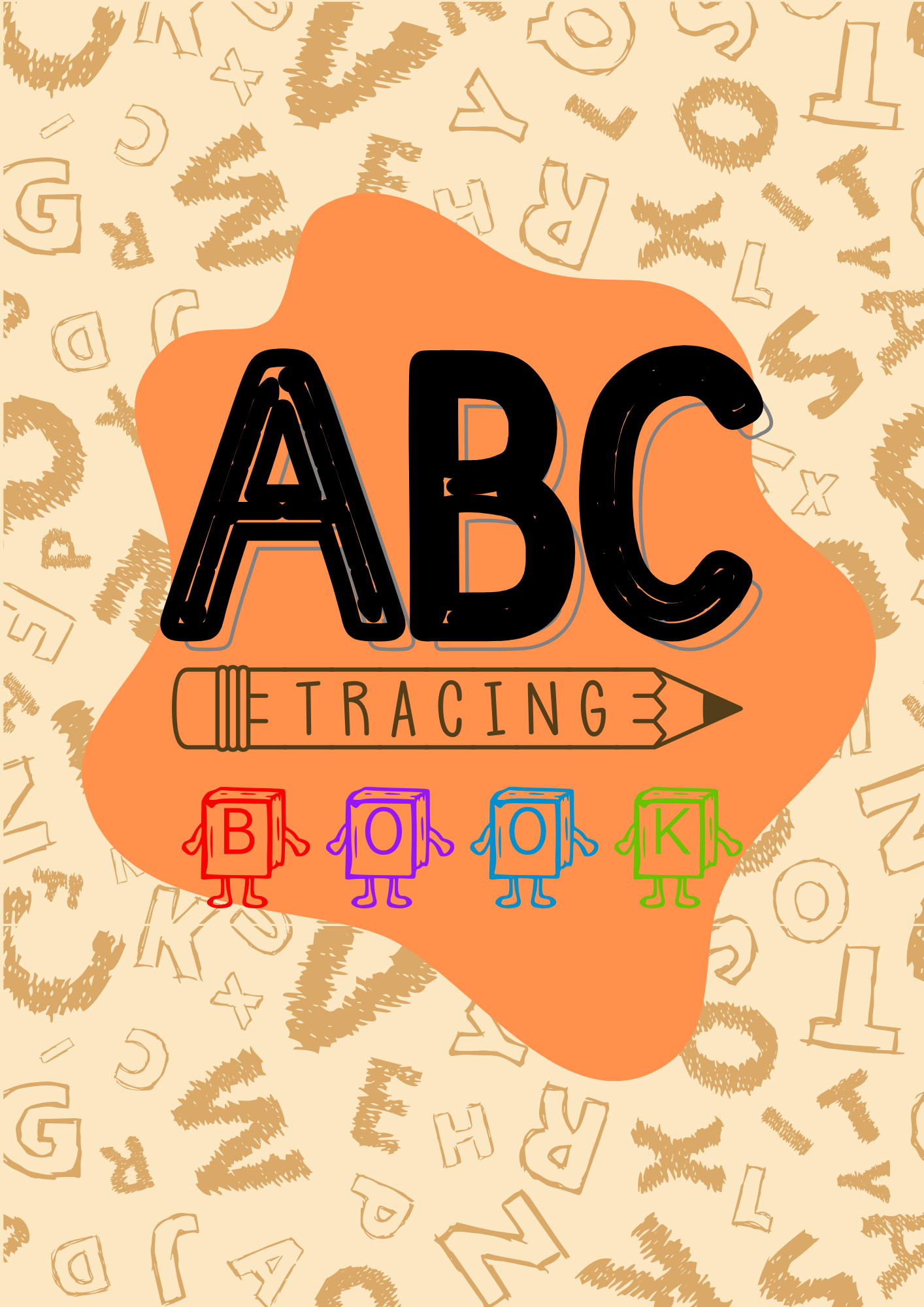 Eye-catching cover design for an alphabet tracing workbook, featuring bold letters, fun illustrations, and an engaging layout perfect for early learners.