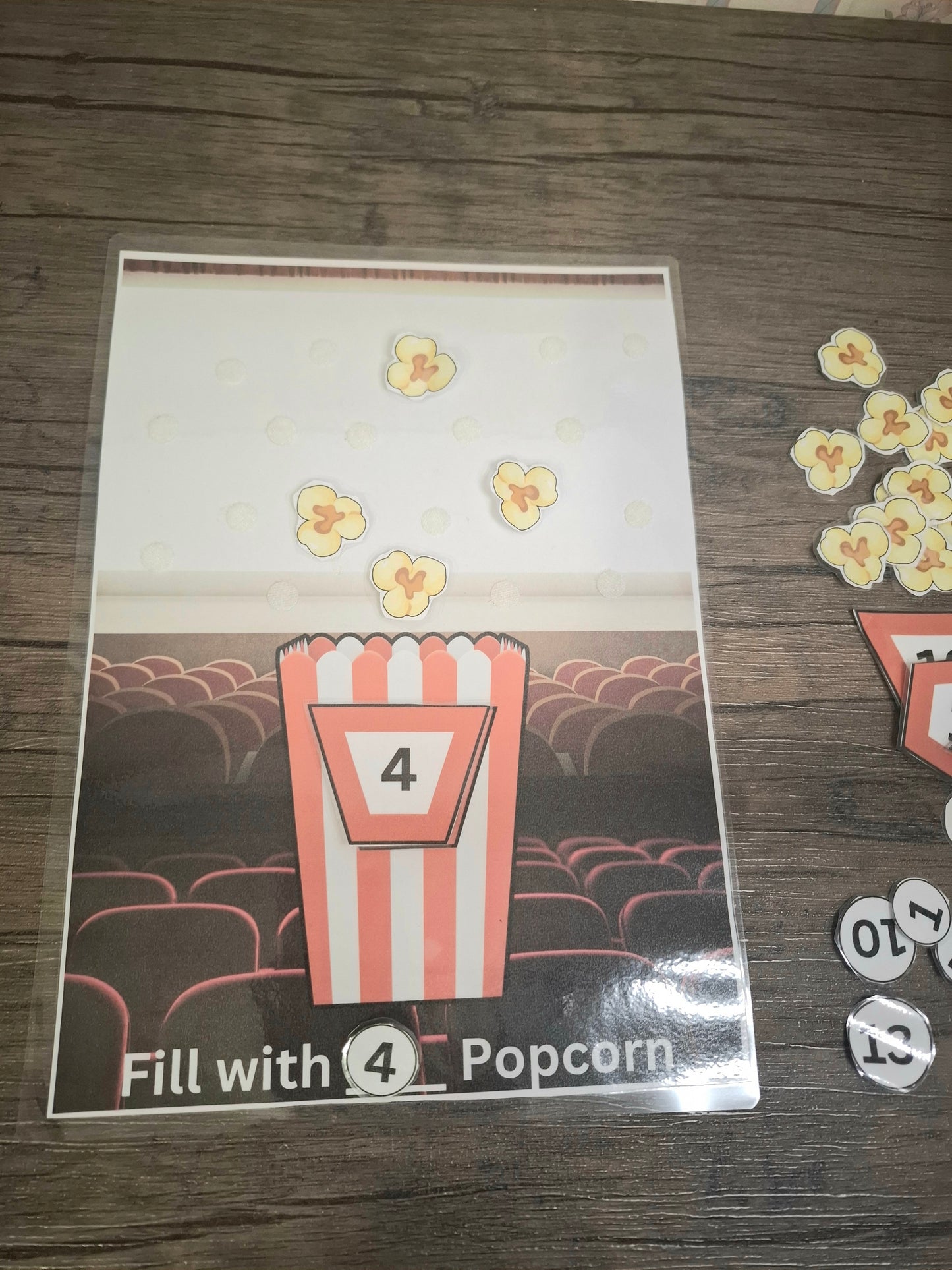 Printable Popcorn Number Recognition Busy Book for Preschool and Toddler Learning