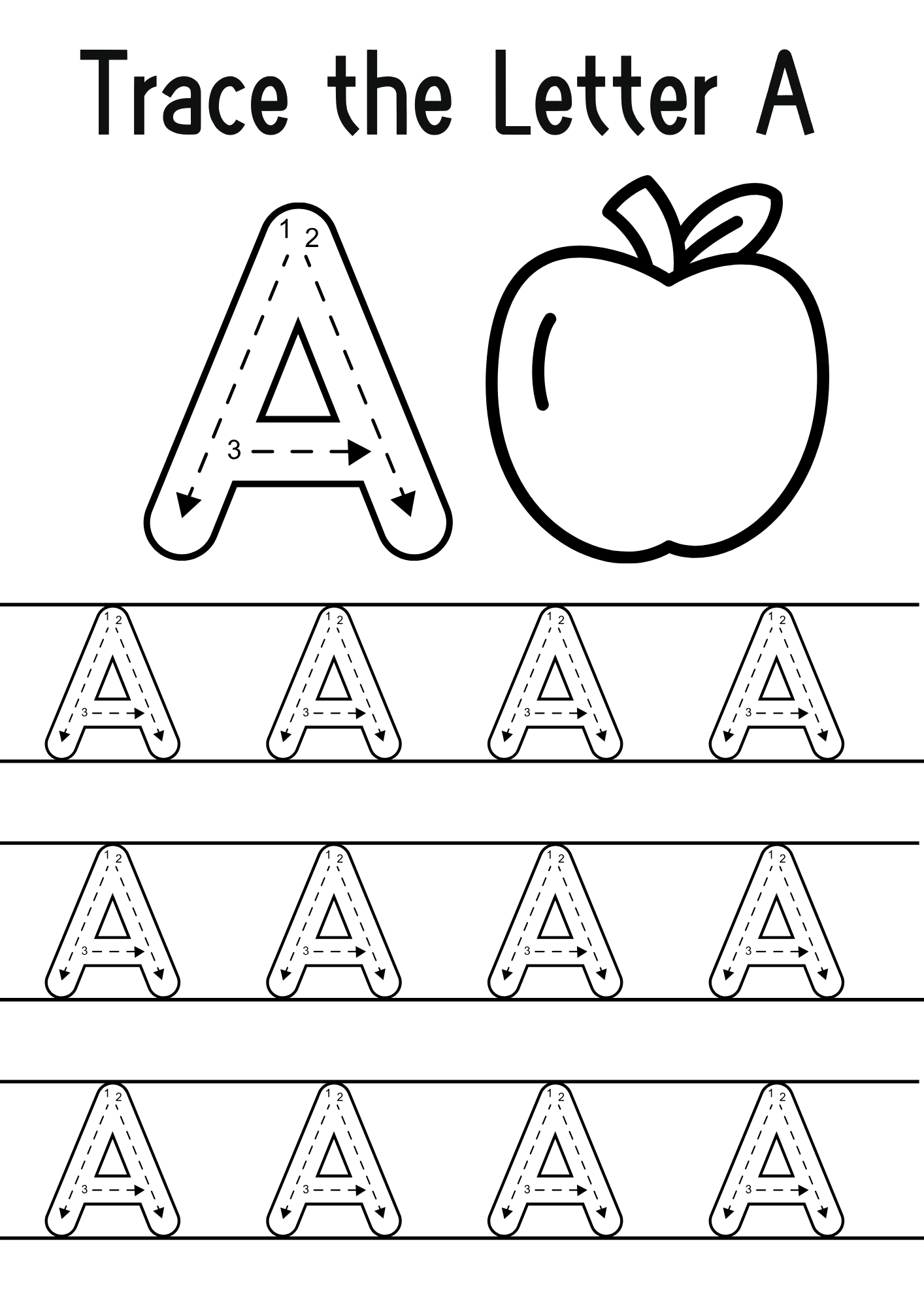 Letter A Tracing Worksheet | Early Years Handwriting Practice for Preschool & Reception